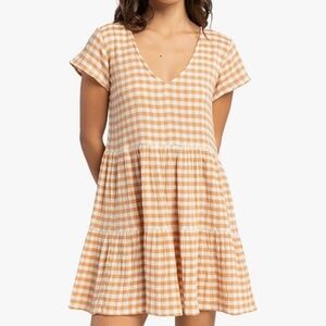 Rip Curl Women's Orange Gingham Mini Dress